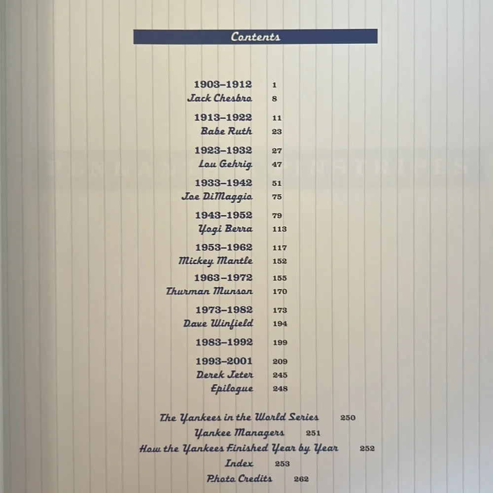 Hardcover “Pennants & Pinstripes The NY Yankees 1903-2002”